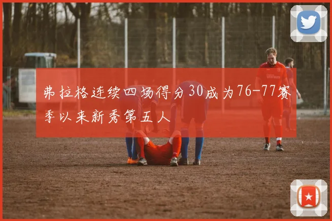 弗拉格连续四场得分30成为76-77赛季以来新秀第五人